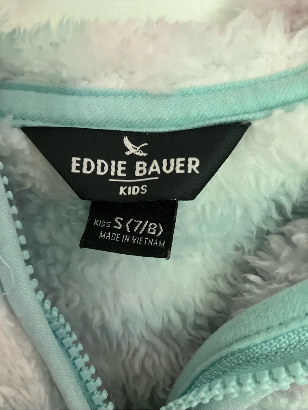 Eddie Bauer Kids Pastel Tie-Dye Fleece Jacket in Mint, Pink & White